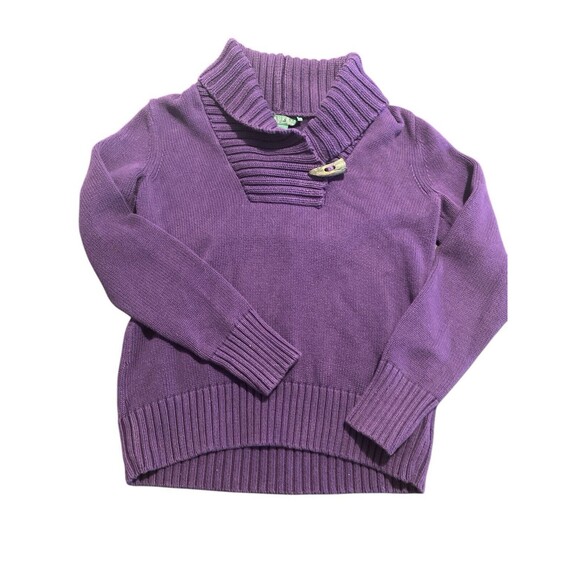 Lauren Ralph Lauren Green Label Purple Sweater With Toggle Sz Small 100% Cotton - Picture 5 of 7